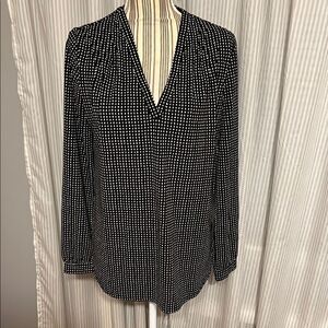 Ann Taylor Black and White Polka Dot Blouse